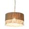 Hello Honey® 16" Brown Coastal Pendant Lamp with Natural Paper Rope Shade, Fringe Detail and Iron Base